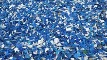 Raw Plastic HDPE Blue Drum Regrind