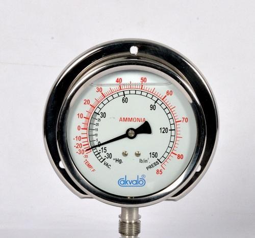 Akvalo Ammonia Pressure Gauge, Connection : Bottom Connection