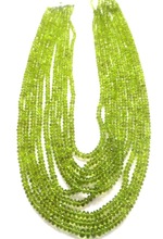 Peridot Roundel Faceted Beads Chain