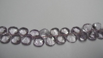 MODI GEMS Heart/ Pear Pink Amethyst Heart Faceted, Color : 100% Natural Color