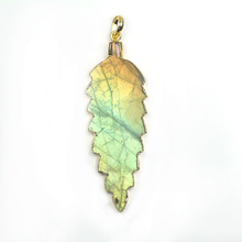 Coszcalt Exports Labradorite Leaf Pendant, Occasion : Party