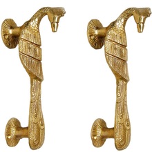 Brass Door Handle Of Peacock Figure