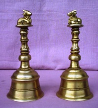 Brass Hand Bell With Cow