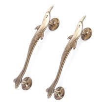 Door Handle Brass Made Dolphin Shape