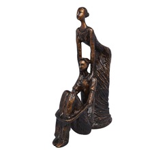 Lady With Man Metal Statue Home Decor Figure