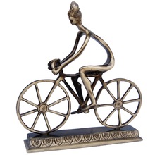 Showpiece For Lady On Cycle, Size : 8.5x2x9.5 Inch