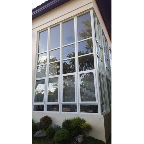 Rectangular Aluminum Alloy Polished UPVC Fixed Window, Color : White