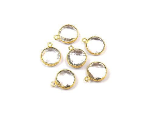 Brass Crystal Quartz Bezel Connector