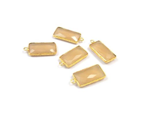 Natural Peach Moonstone Gemstone Connector