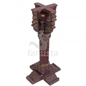 Handcrafted Pedestal Pillar, Color : Rustic Brown