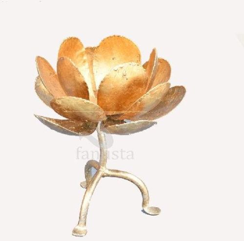 Rustic Copper Iron Lotus Decorative Showpiece