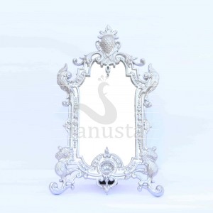 Silver Sculptural Table Mirror