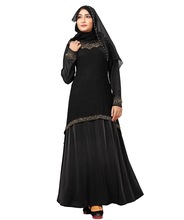 Chiffon Shrug Style Beads Work Stretchable Abaya Burkha