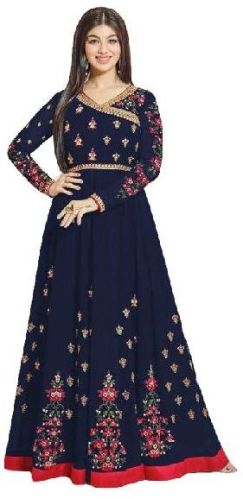 Justkartit Women's Georgette Zari Embroidery Anarkali Suit