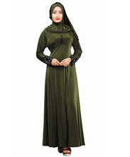 Olive Green Color Stylish Plain Velvet Embosed Abaya Burkha