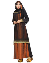 Women Stylish Plain Lining Abaya Burkha, Color : Peach