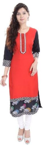 Indian Handmade Embroidery Pure Cotton Knee Length Casual Kurti