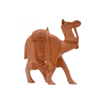 WOODEN CARVING CAMEL, Technique : Carved