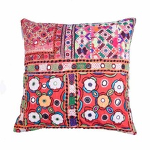 CHIRAGINC Mirrorwork Patchwork Cushion Covers, For Car, Chair, Decorative, Seat, Technics : Handmade