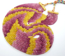 Natural Tourmaline Faceted Rondelle Beads, Color : Multi Colur