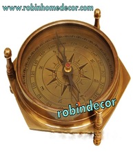 Solid Brass Calendar Stand Compass, Color : Golden