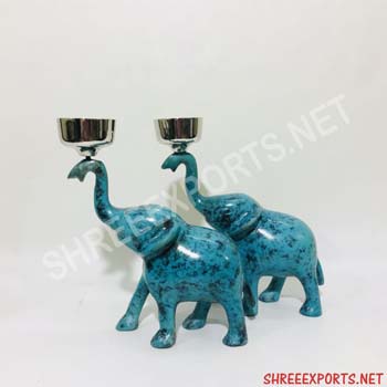Plain Metal Decorative Elephant Statue, Packaging Type : Carton Box