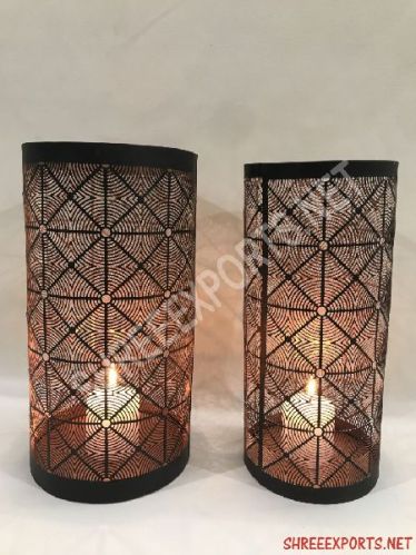 Cylinder Polished Metal Decorative Votive Candle, For Decoration, Pattern : Plain