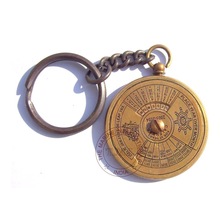 ANTIQUE BRASS KEY RING ITALIC CALENDAR