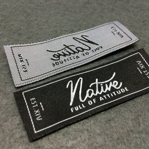 Embroidered Woven Label, For Garments, Fabric, Pattern : Plain, Printed