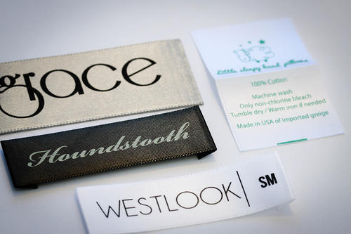 Satin Woven Label, Pattern : Printed Plain