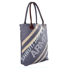 Cotton+Canvas+Leather Printed Logo Canvas Bags, Color : Black, Multi Color, Multi, Stripe