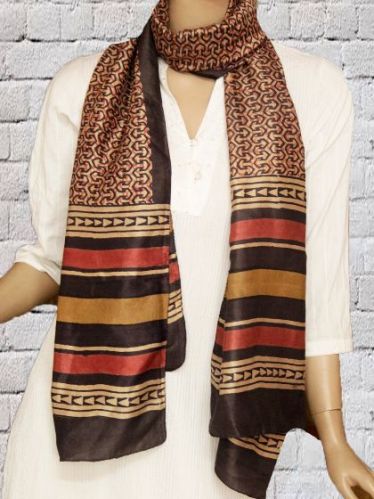 Printed Fancy Silk Stole, Technics : Handloom