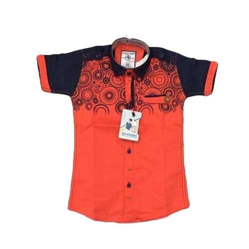 Printed Cotton Kids Shirt, Style : Half Sleeve