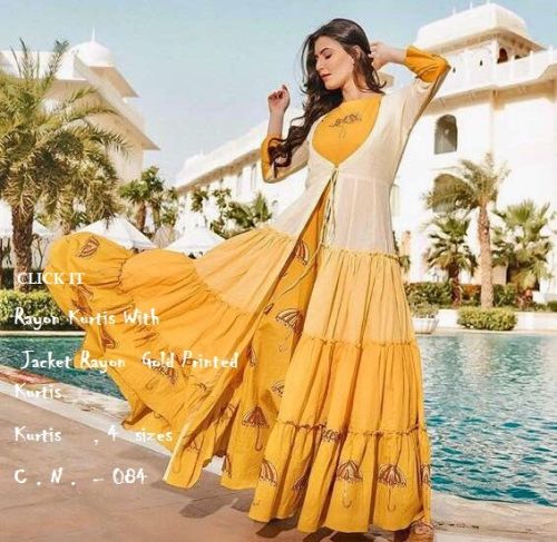 Printed Rayon Fancy Ladies Kurtis, Occasion : Festival Wear