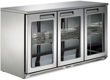 Stainless Steel 201 3 Doors Fancooling Bar Refrigerator