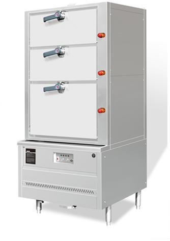 Three Deck Gas Steam Cabinet, Power : 42kW