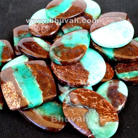 Boulder Chrysoprase Cabochon Gemstone Stone