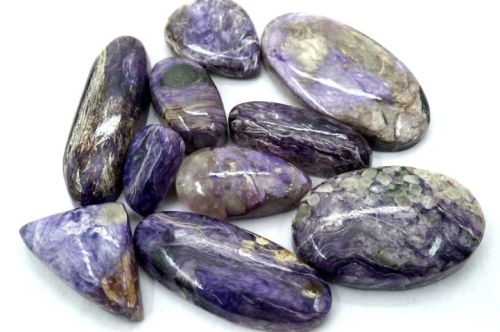 Charoite Stones Gemstones Cabochons