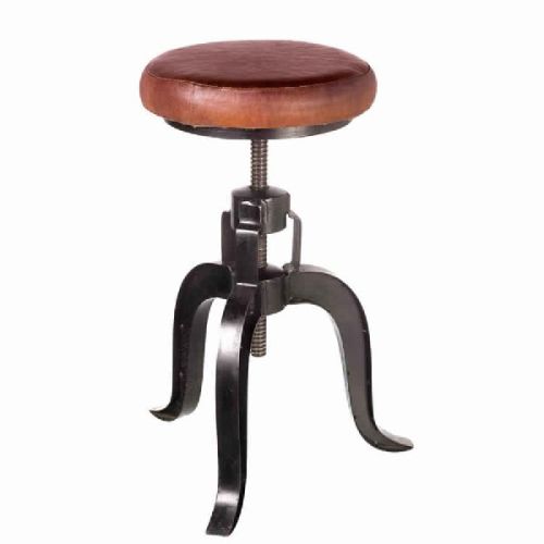 Adjustable Leather Seat Bar Stool, Size : 38x38x48 /60 Cm