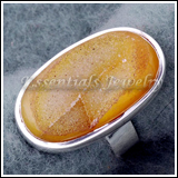 Plain Agate Druzy Ring