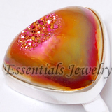 Plain Pink Copper Window Druzy Ring