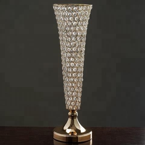 Crystal Clear Table Centrepiece, Color : Brass Plating Shiny