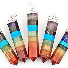 Www Sohaagate.com Gemstone Chakra Bonded Pencil Pendants, Technique : HandMade