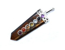 Gemstone Tiger Eye Flat Stick Pendant