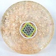 Orgone Rose Quartz Chakra Coasters, For Decorative, Size : 90 MM