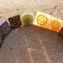 Seven Chakra Stones Pyramid Set, For Metaphysical, Style : Feng Shui