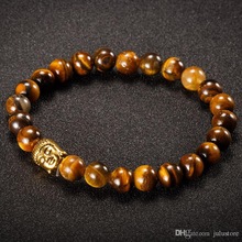 Yellow Tiger Eye Buddha Bracelet, Technique : Hand Made