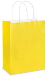 Plain Yellow Colored Paper Bags, Style : Handled