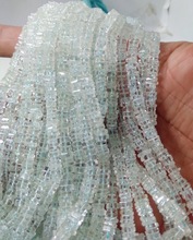 100% Natural Aquamarine Plain Square Beads, Color : Picture