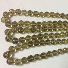Beer Quartz Round Faceted Beads